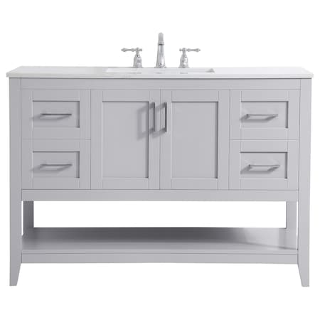 Elegant Decor 48 Inch Single Bathroom Vanity In Grey, 714642 VF16048GR